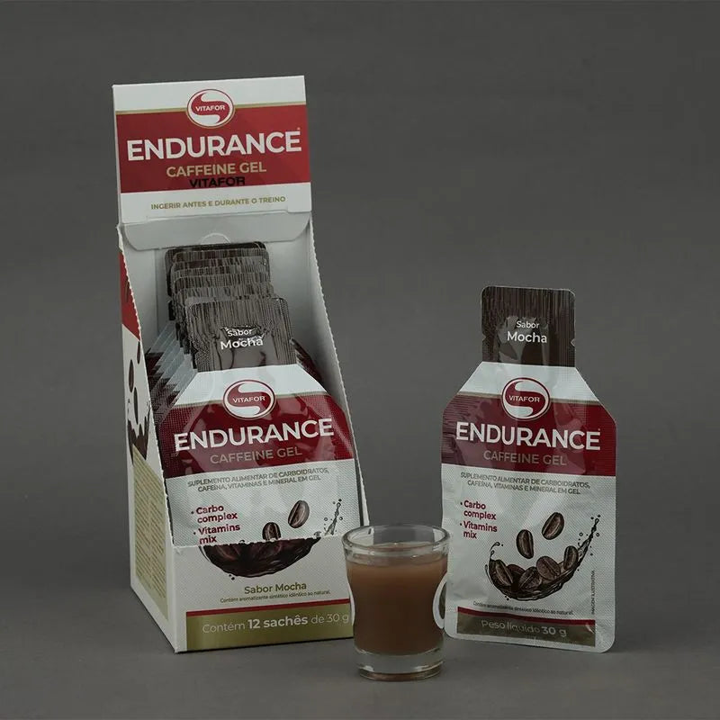 Endurance Caffeine gel - 12 sachês 30g mocha - Vitafor