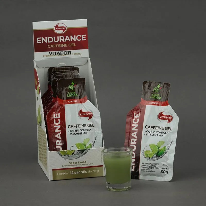 Endurance Caffeine gel - 12 sachês 30g limão - Vitafor