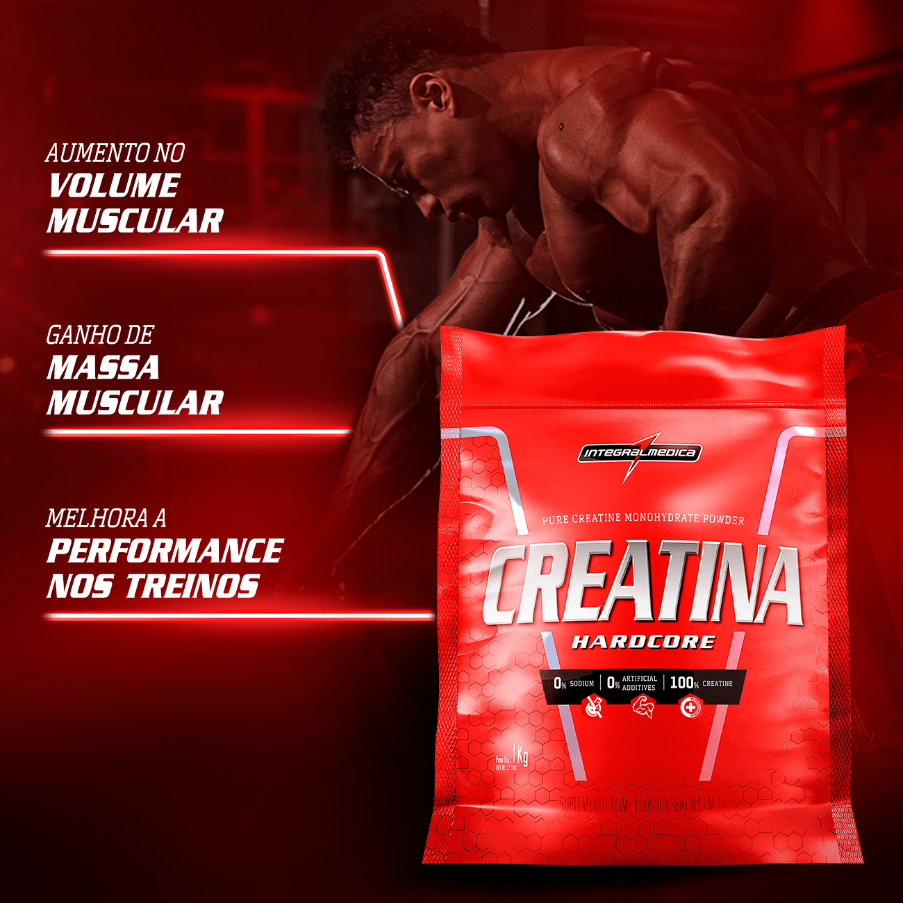 Creatina Hardcore (1kg) - Integralmedica