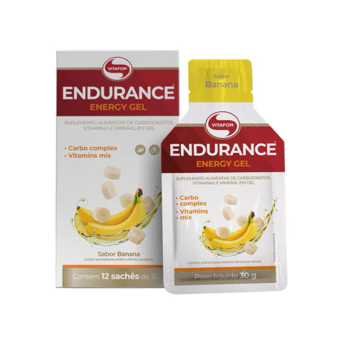 Endurance Energy gel - 12 sachês 30g banana - Vitafor