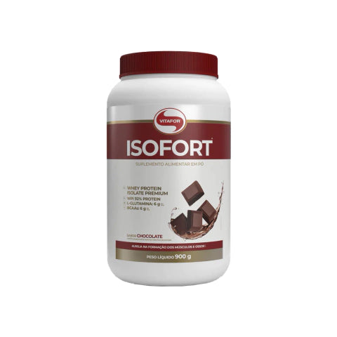 Whey Protein Isolado - Isofort - 900g chocolate - Vitafor