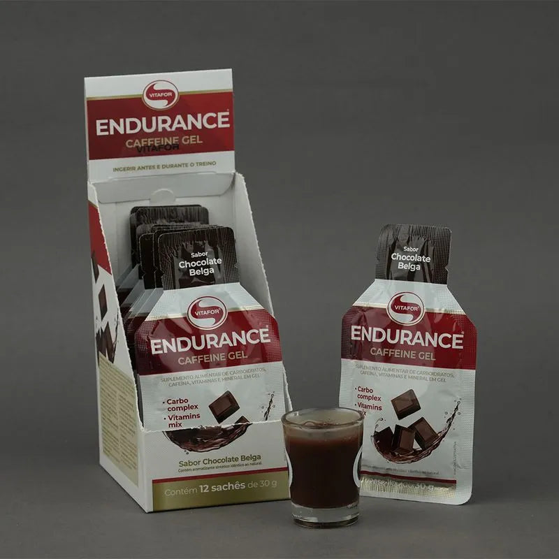 Endurance Caffeine gel - 12 sachês 30g chocolate belga - Vitafor