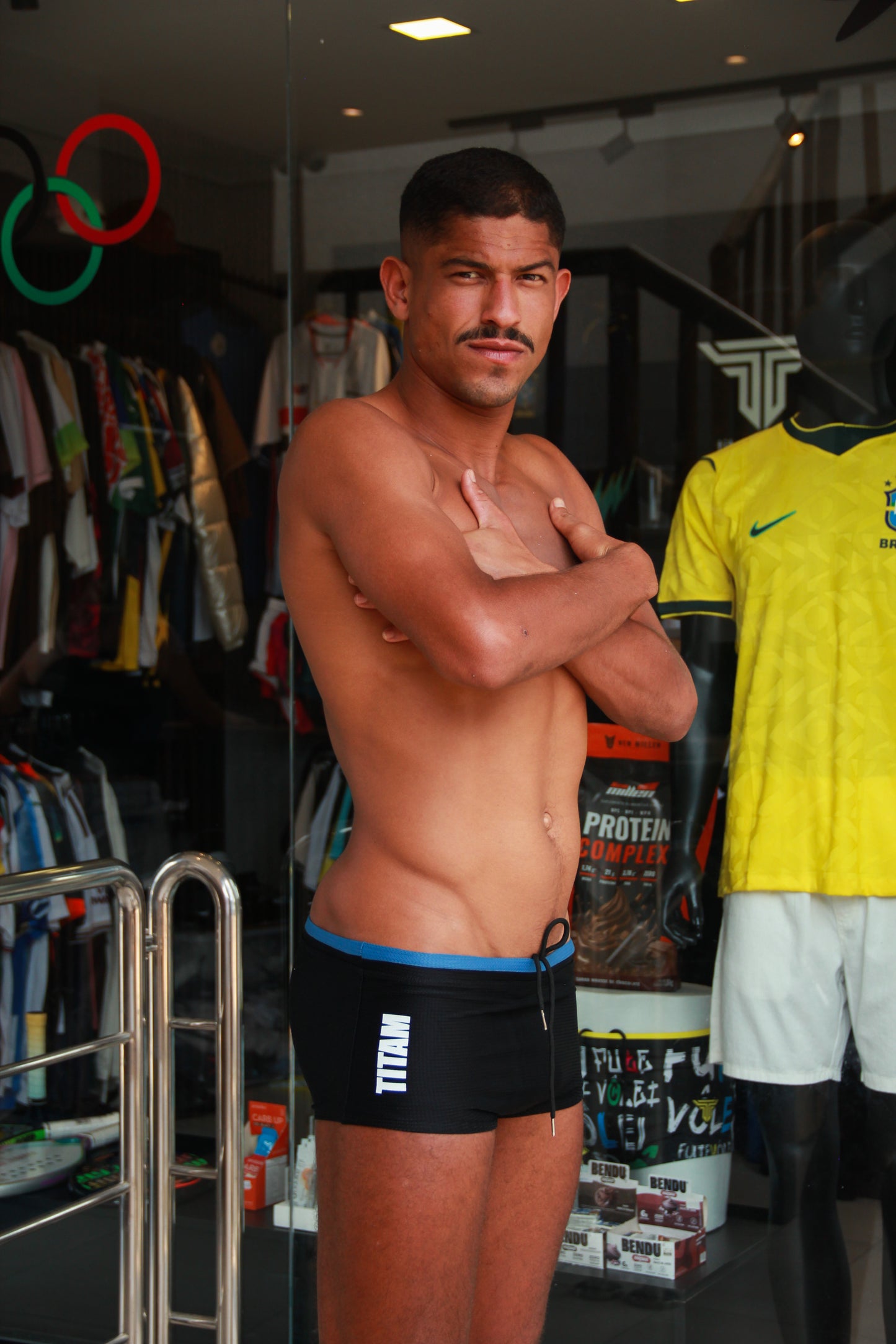 Sunga Titam Store Preta e azul