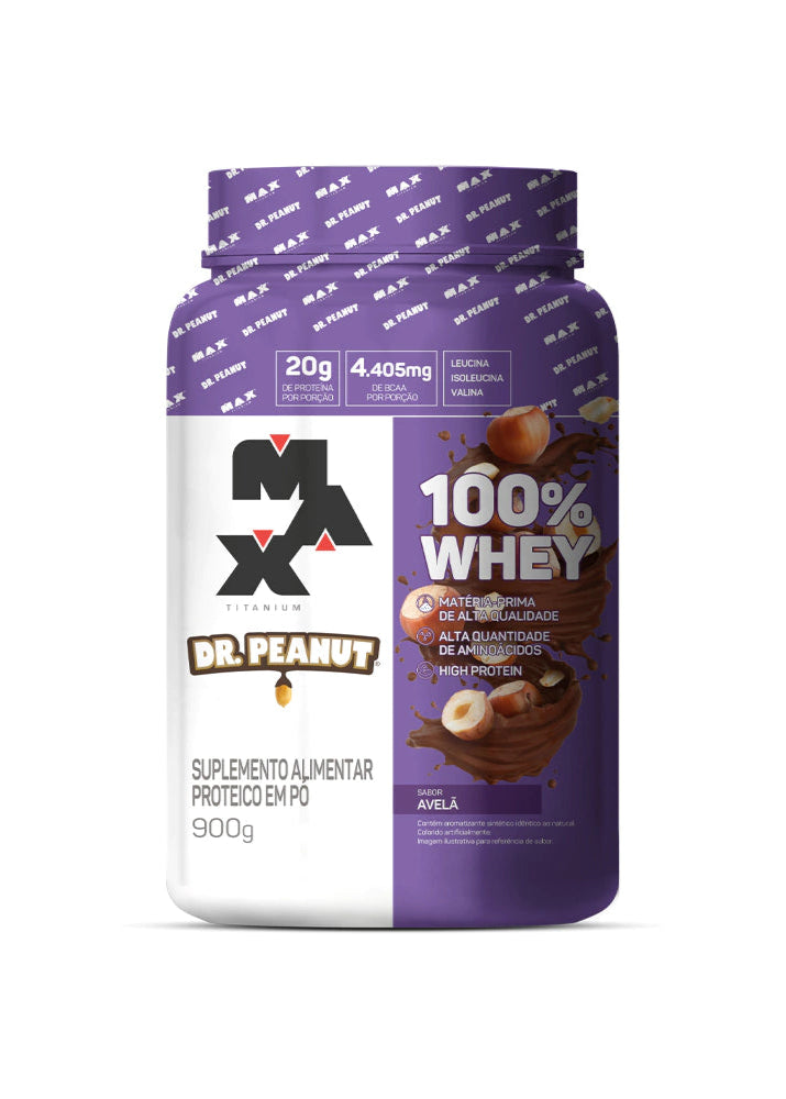 Whey Protein 100% Whey Dr. Peanut (900g) Avelã - Max Titanium
